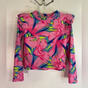 Tommy Bahama Girls Long Sleeve Rashguard Swim Top Floral Size 5
